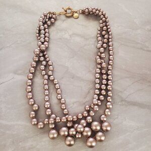 🍾 Rare HTF Vintage J.Crew Gold Pearl Twisted Statement Wedding Twisted Hammock